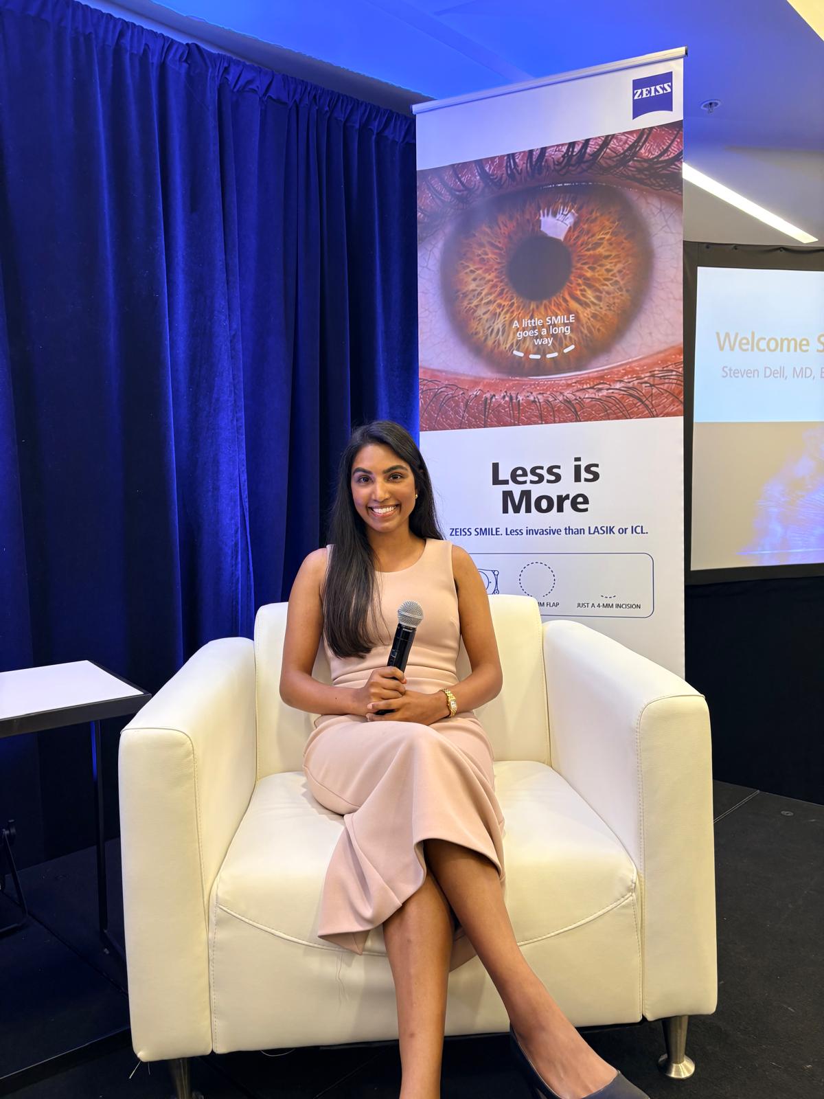 Dr. Abinaya Thenappan at a refractive surgery event